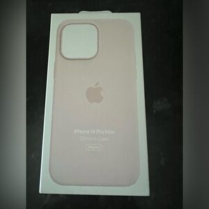 iPhone Pro Max 14 silicone case in light pink NEW in sealed box. Authentic